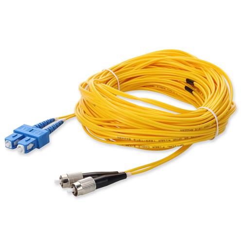 Picture of 13m SC to FC Yellow OS2 Duplex OFNR (Riser-Rated) SMF Fiber Patch Cable