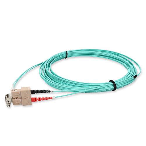 Picture of 0.5m SC to LC Aqua OM4 Duplex LSZH Fiber Patch Cable