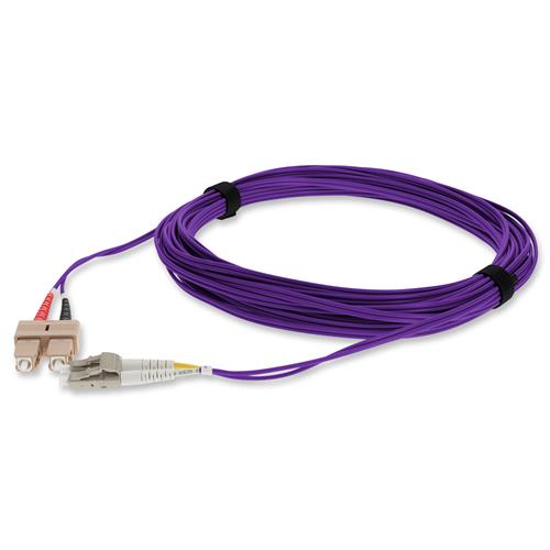 Picture of 10m SC to LC Purple OM4 Duplex OFNR (Riser-Rated) Fiber Patch Cable
