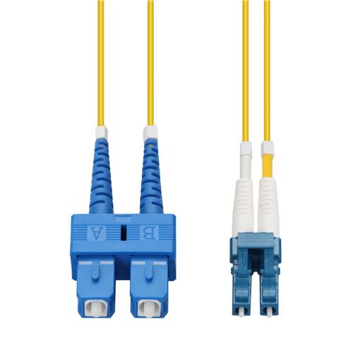 Picture of 10m SC to LC Yellow OS2 Duplex OFNR (Riser-Rated) TAA SMF Fiber Patch Cable