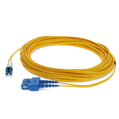 Picture of 12m SC to LC Yellow OS2 Duplex OFNR (Riser-Rated) TAA SMF Fiber Patch Cable