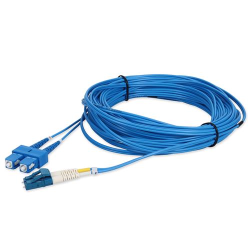 Picture of 15m SC to LC Blue OS2 Duplex OFNR (Riser-Rated) TAA SMF Fiber Patch Cable