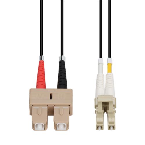Picture of 1m SC to LC Black OM4 Duplex OFNP (Plenum-Rated) Fiber Patch Cable