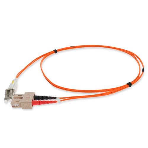 Picture of 1m SC to LC Orange OM4 Duplex OFNP (Plenum-Rated) Fiber Patch Cable