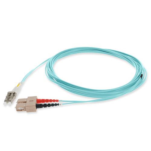 Picture of 1m SC to LC Aqua OM1 Duplex OFNR (Riser-Rated) MMF Fiber Patch Cable