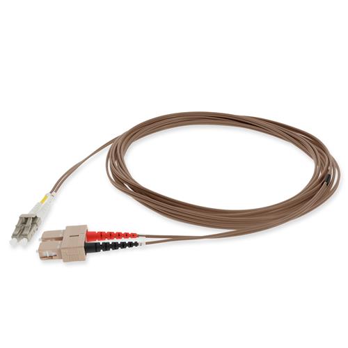 Picture of 1m SC to LC Brown OM1 Duplex OFNR (Riser-Rated) MMF Fiber Patch Cable