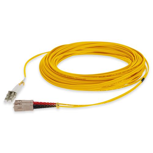 Picture of 20m SC to LC Yellow OM4 Duplex OFNR (Riser-Rated) Fiber Patch Cable
