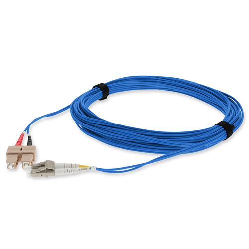 Picture of 2m SC to LC Blue OM4 Duplex OFNR (Riser-Rated) TAA Fiber Patch Cable