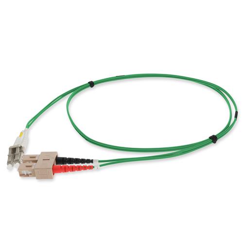 Picture of 2m SC to LC Green OM4 Duplex OFNP (Plenum-Rated) Fiber Patch Cable