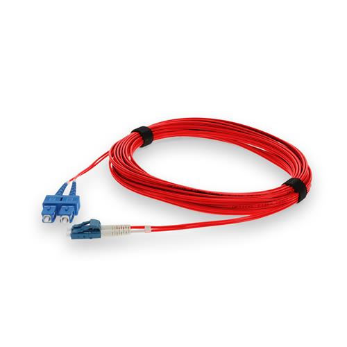 Picture of 2m SC to LC Red OS2 Duplex OFNP (Plenum-Rated) TAA SMF Fiber Patch Cable