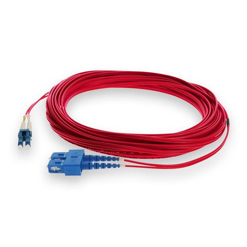 Picture of 30m SC to LC Red OS2 Duplex OFNR (Riser-Rated) SMF Fiber Patch Cable