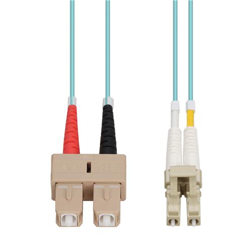 Picture of 40m SC to LC Aqua OM4 Duplex OFNR (Riser-Rated) Fiber Patch Cable