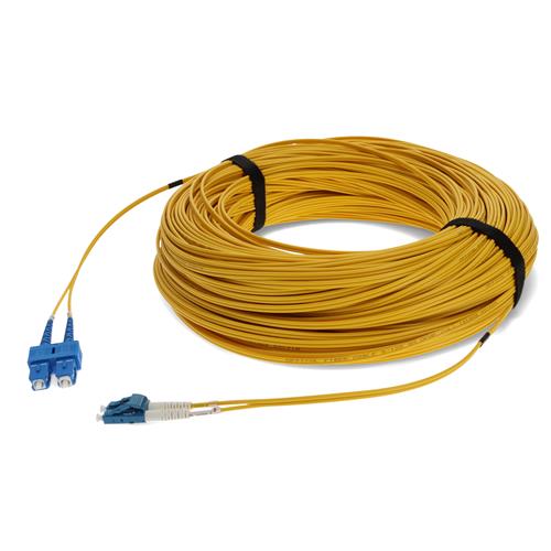 Picture of 75m SC to LC Yellow OS2 Duplex OFNR (Riser-Rated) SMF Fiber Patch Cable