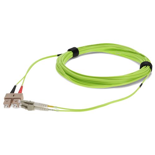 Picture of 9m SC to LC Lime Green OM5 Duplex OFNR (Riser-Rated) Fiber Patch Cable