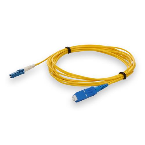 Picture of 10m SC to LC Yellow OS2 Simplex Microboot, Snagless OFNR (Riser-Rated) SMF Fiber Patch Cable