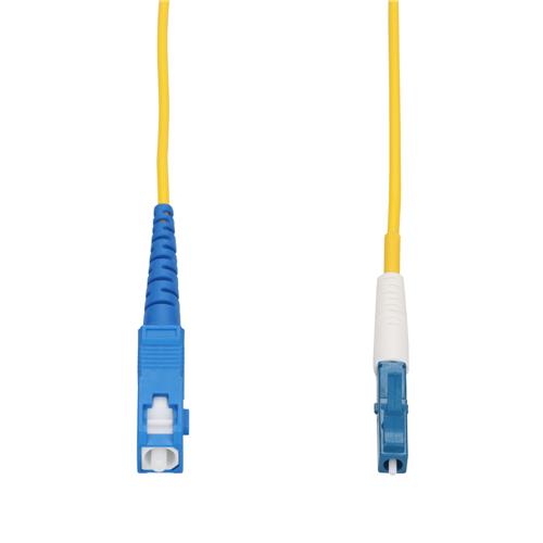 Picture for category 1m SC to LC Yellow OS2 Simplex Microboot, Snagless OFNR (Riser-Rated) SMF Fiber Patch Cable with Serialized Labeled Ends