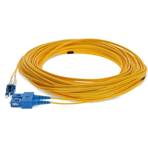 Picture of 32m SC to LC Yellow OS2 Duplex Microboot, Snagless OFNR (Riser-Rated) SMF Fiber Patch Cable