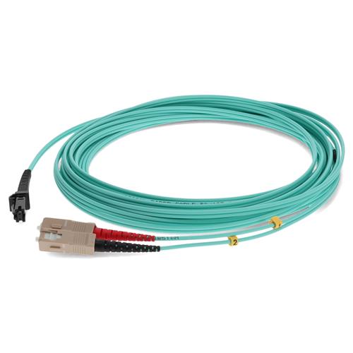 Picture of 7m SC to MT-RJ Aqua OM3 Duplex OFNR (Riser-Rated) Fiber Patch Cable