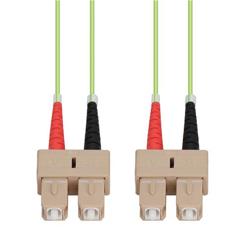 Picture of 0.5m SC to SC Lime Green OM5 Duplex OFNP (Plenum-Rated) Fiber Patch Cable