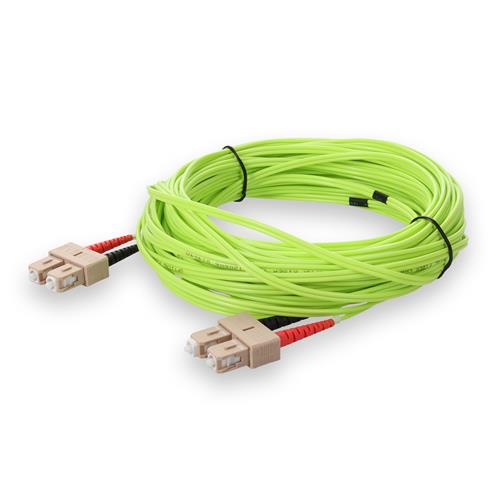 Picture of 25m SC to SC Lime Green OM5 Duplex OFNR (Riser-Rated) Fiber Patch Cable