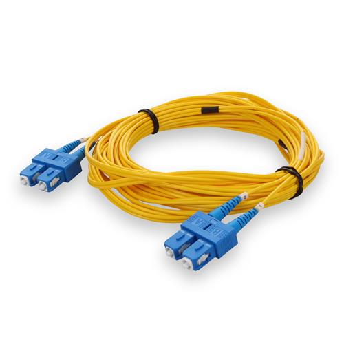 Picture of 1.5m SC to SC Yellow OS2 Duplex Microboot, Snagless OFNR (Riser-Rated) SMF Fiber Patch Cable