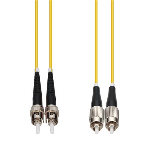 Picture of 1m ST to FC Yellow OS2 Duplex OFNR (Riser-Rated) SMF Fiber Patch Cable