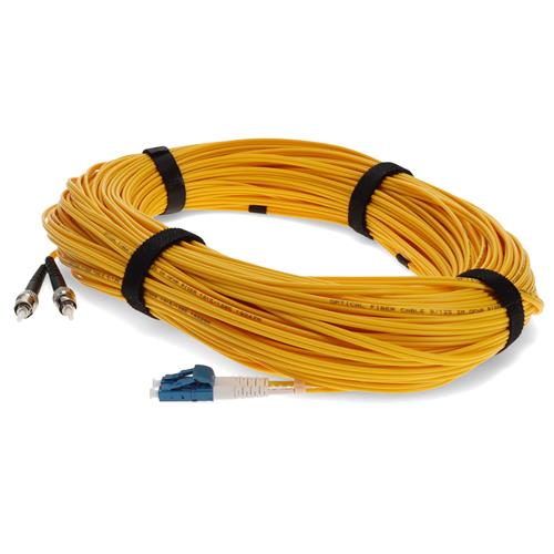 Picture of 100m ST to LC Yellow OS2 Duplex OFNR (Riser-Rated) SMF Fiber Patch Cable