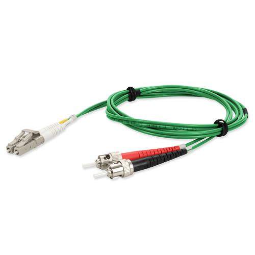 Picture of 10m ST to LC Green OM4 Duplex OFNR (Riser-Rated) Fiber Patch Cable