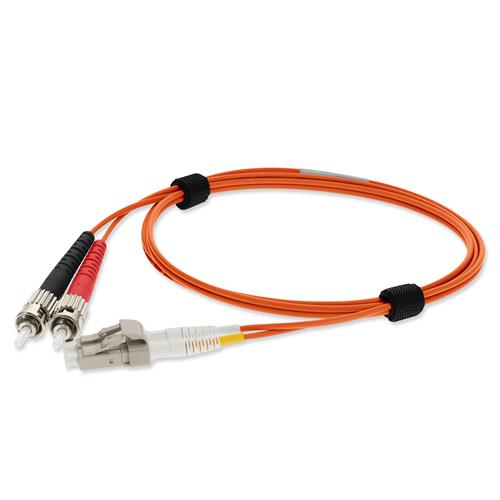 Picture of 10m ST to LC (Female) Orange OM1 Duplex OFNP (Plenum-Rated) MMF Fiber Patch Cable