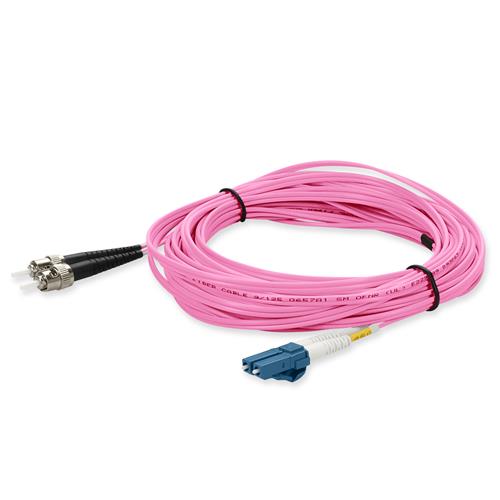 Picture of 10m ST to LC Pink OS2 Duplex OFNR (Riser-Rated) TAA SMF Fiber Patch Cable