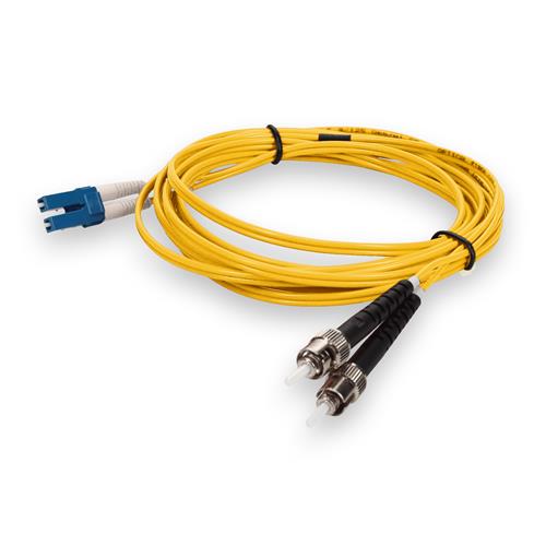 Picture of 10m ST to LC Yellow OS2 Duplex OFNP (Plenum-Rated) SMF Fiber Patch Cable