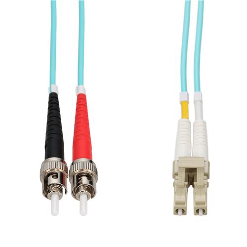 Picture of 1m ST to LC Aqua OM3 Duplex LSZH Fiber Patch Cable
