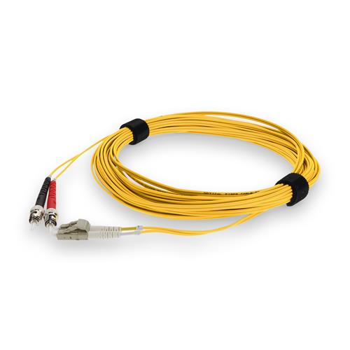 Picture of 1m ST to LC Yellow OM4 Duplex OFNR (Riser-Rated) TAA Fiber Patch Cable