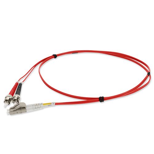 Picture of 1m ST to LC Red OM1 Duplex OFNR (Riser-Rated) MMF Fiber Patch Cable