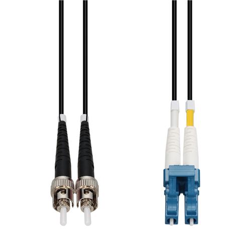 Picture of 20m ST to LC Black OS2 Duplex Armored OFNR (Riser-Rated) SMF Fiber Outdoor Patch Cable