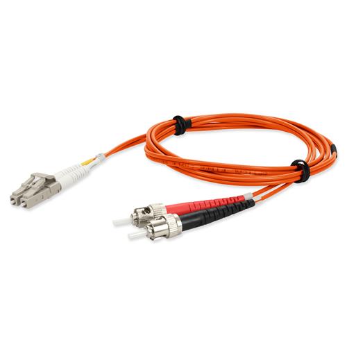 Picture of 2m ST to LC Orange OM3 Duplex OFNR (Riser-Rated) Fiber Patch Cable