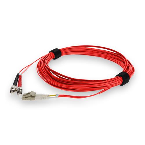 Picture of 2m ST to LC Red OM3 Duplex OFNR (Riser-Rated) Fiber Patch Cable