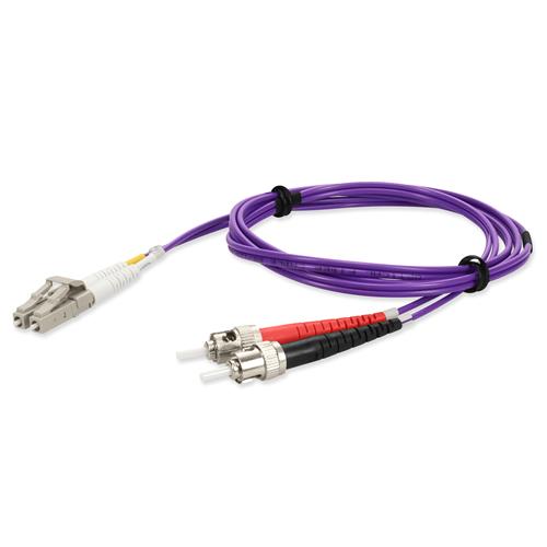 Picture of 2m ST to LC Purple OM4 Duplex OFNR (Riser-Rated) Fiber Patch Cable