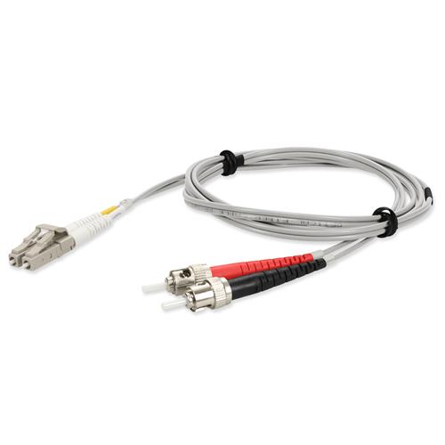 Picture of 3m ST to LC Gray OM4 Duplex OFNR (Riser-Rated) TAA Fiber Patch Cable