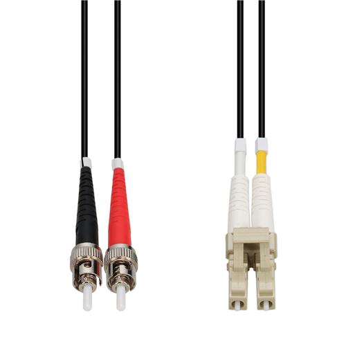 Picture of 5m ST to LC Black OM3 Duplex OFNR (Riser-Rated) Fiber Patch Cable