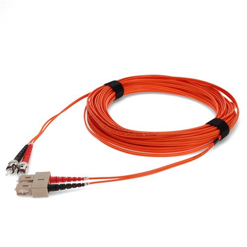 Picture of 15m ST to SC Orange OM1 Duplex OFNR (Riser-Rated) MMF Fiber Patch Cable