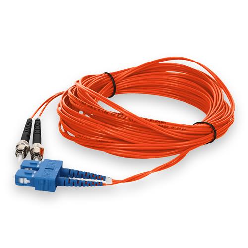 Picture of 1m ST to SC Orange OS2 Duplex OFNR (Riser-Rated) SMF Fiber Patch Cable