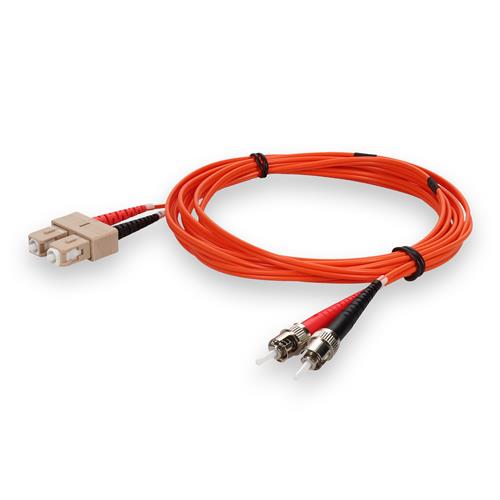 Picture of 4m ST to SC Orange OM1 Duplex OFNR (Riser-Rated) MMF Fiber Patch Cable