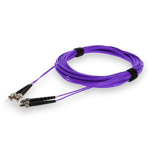 Picture of 10m ST to ST Purple OS2 Duplex OFNR (Riser-Rated) SMF Fiber Patch Cable