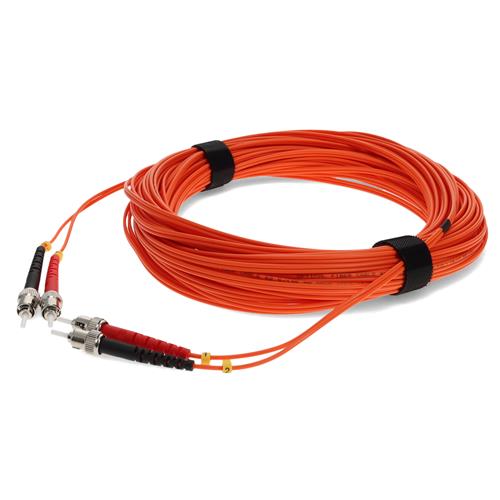Picture of 15m ST to ST Orange OM1 Duplex OFNR (Riser-Rated) MMF Fiber Patch Cable
