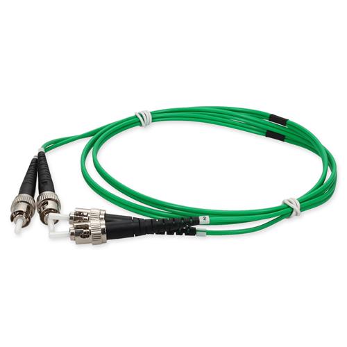 Picture of 1m ST to ST Green OS2 Duplex OFNR (Riser-Rated) SMF Fiber Patch Cable
