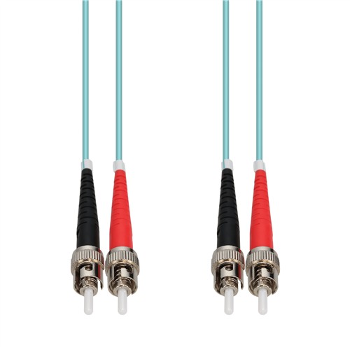 Picture for category 2m ST to ST Aqua OM4 Duplex OFNR (Riser-Rated) TAA Fiber Patch Cable
