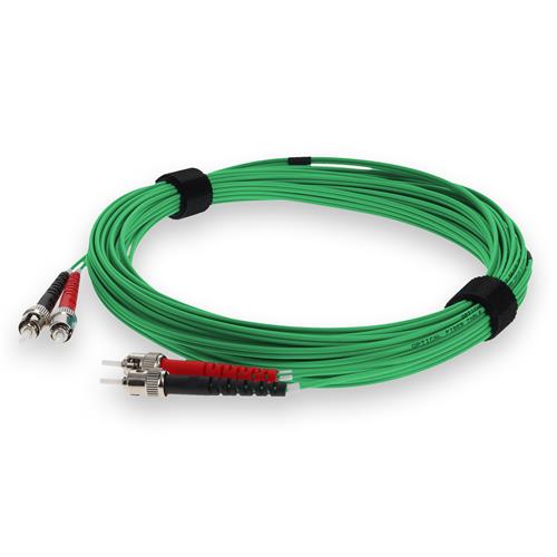 Picture of 3m ST to ST Green OM4 Duplex OFNR (Riser-Rated) Fiber Patch Cable