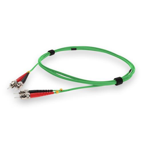 Picture of 3m ST to ST Green OM1 Duplex OFNP (Plenum-Rated) MMF Fiber Patch Cable