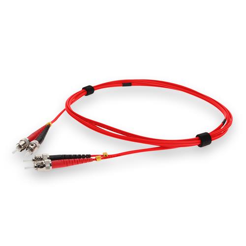 Picture of 3m ST to ST Red OM1 Duplex OFNP (Plenum-Rated) MMF Fiber Patch Cable